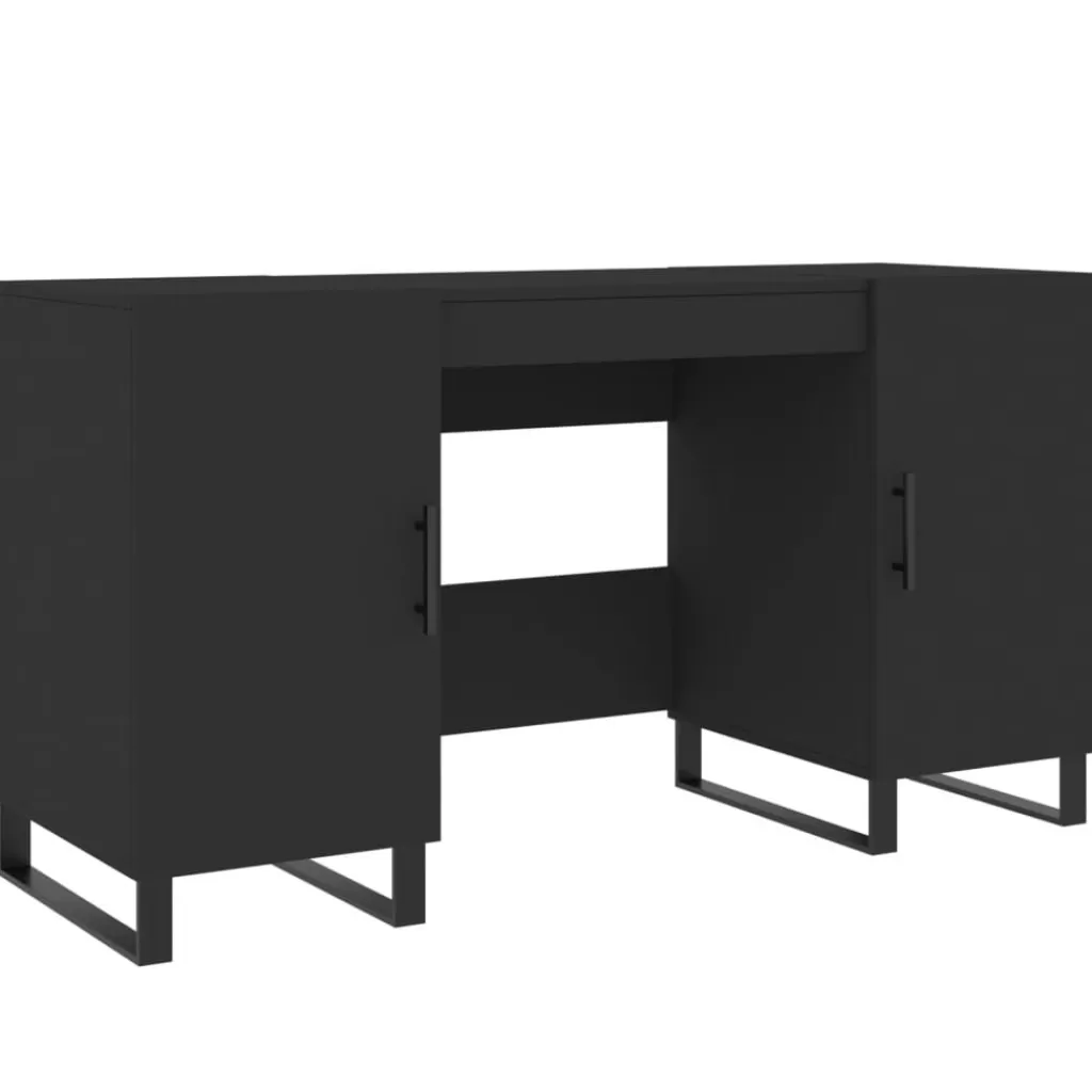 vidaXL Kantoormeubelen> Bureau 140X50X75 Cm Bewerkt Hout Zwart