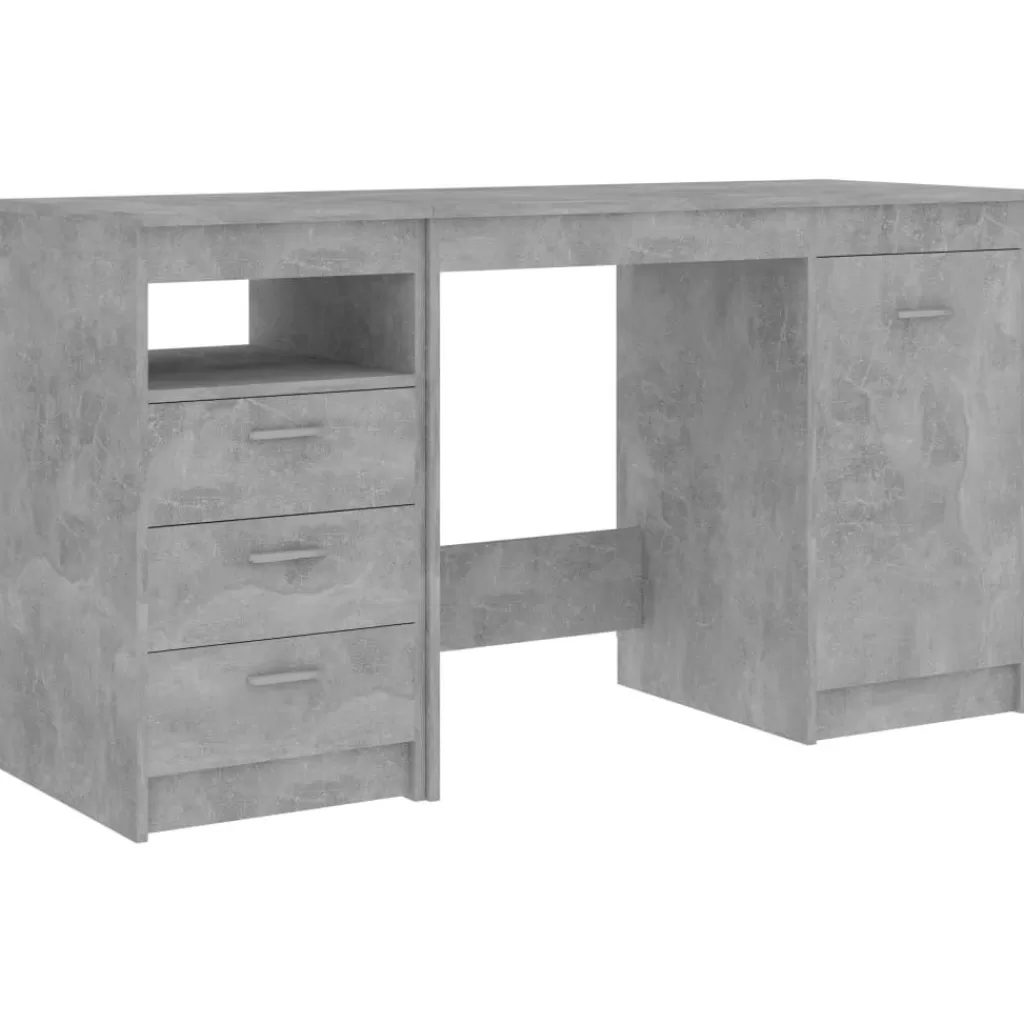 vidaXL Kantoormeubelen> Bureau 140X50X76 Cm Spaanplaat Betongrijs