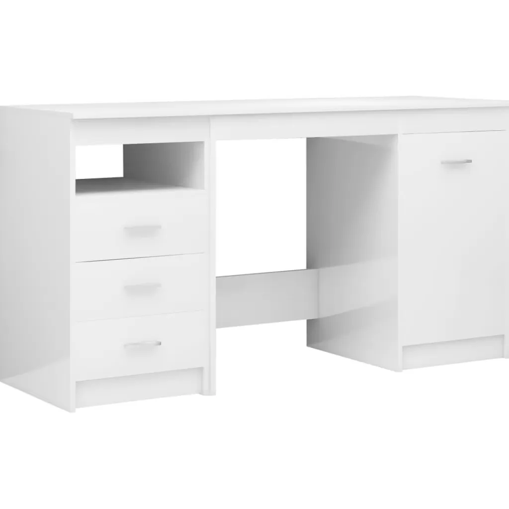 vidaXL Kantoormeubelen> Bureau 140X50X76 Cm Spaanplaat Hoogglans Wit