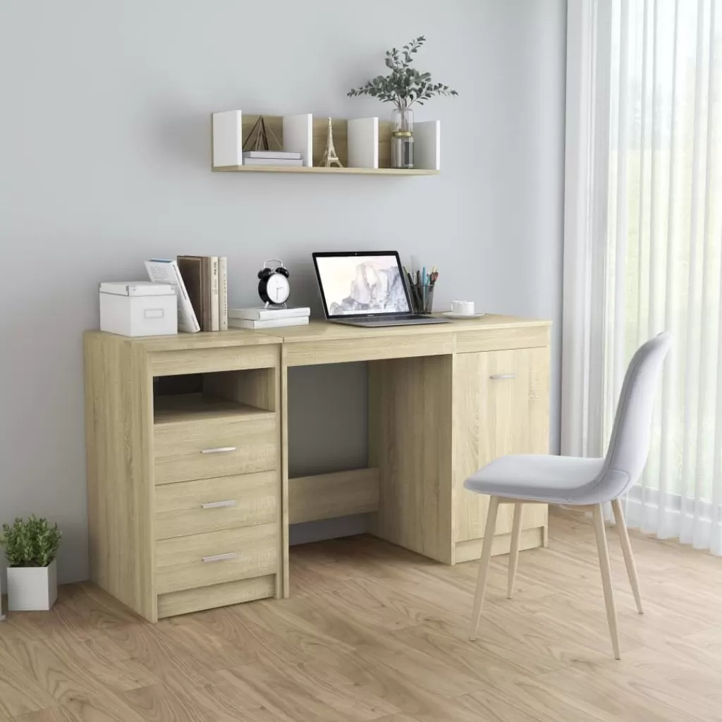 vidaXL Kantoormeubelen> Bureau 140X50X76 Cm Spaanplaat Sonoma Eikenkleurig