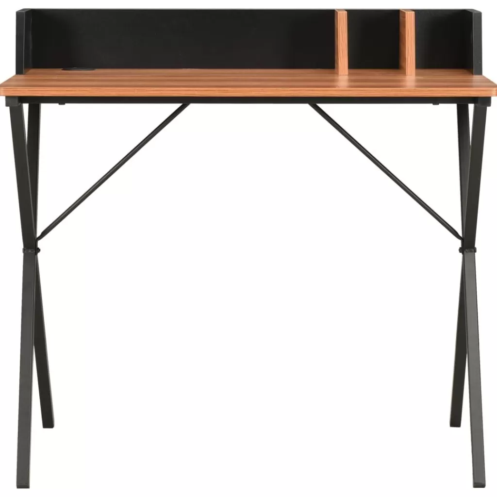 vidaXL Kantoormeubelen> Bureau 80X50X84 Cm Zwart En Bruin