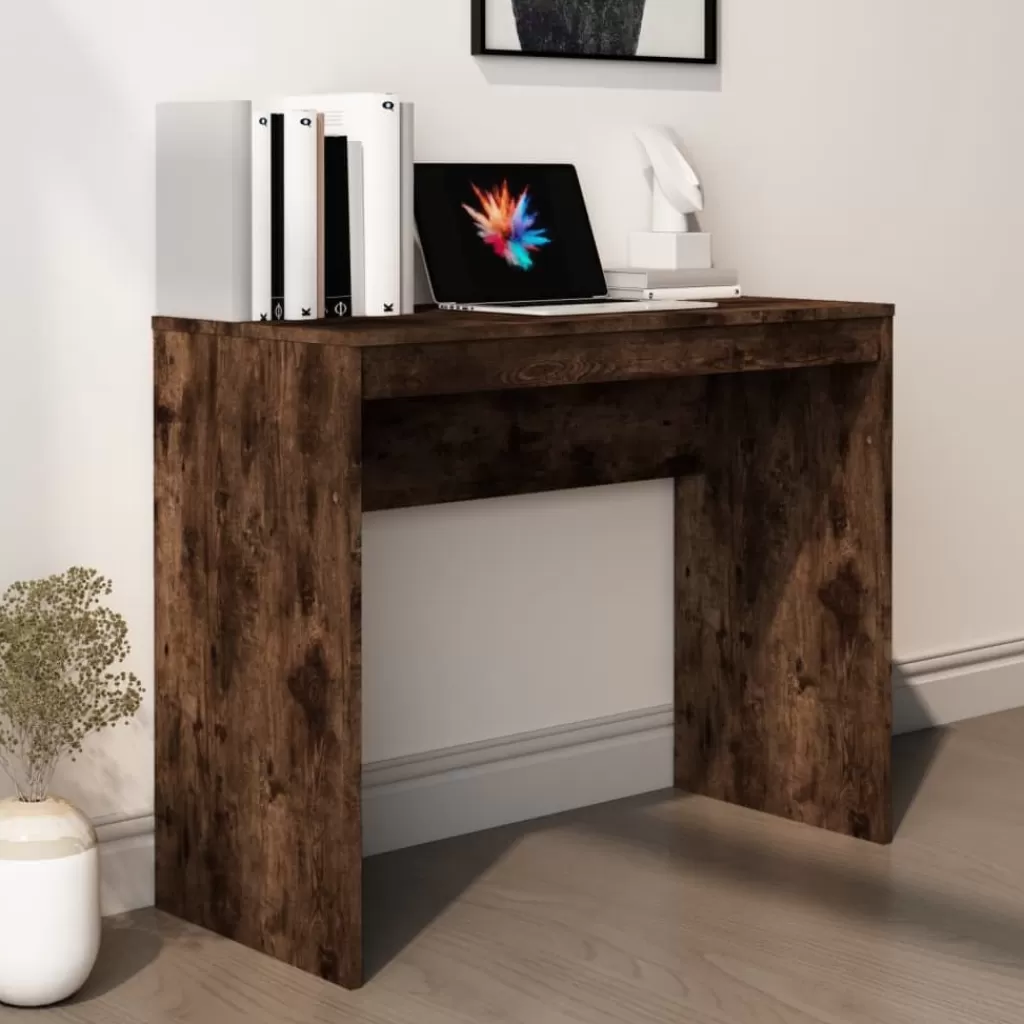 vidaXL Kantoormeubelen> Bureau 90X40X72 Cm Bewerkt Hout Gerookt Eikenkleurig