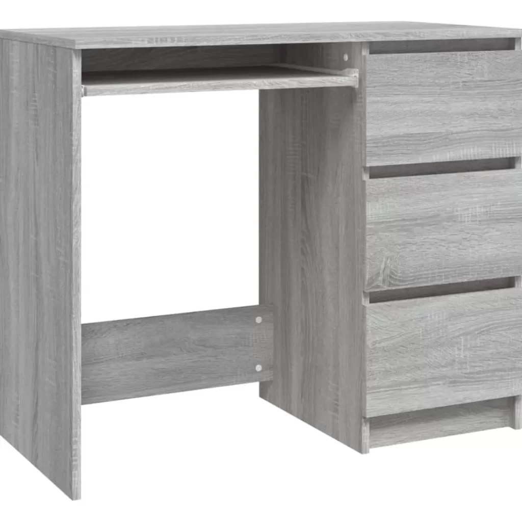 vidaXL Kantoormeubelen> Bureau 90X45X76 Cm Bewerkt Hout Grijs Sonoma Eikenkleurig