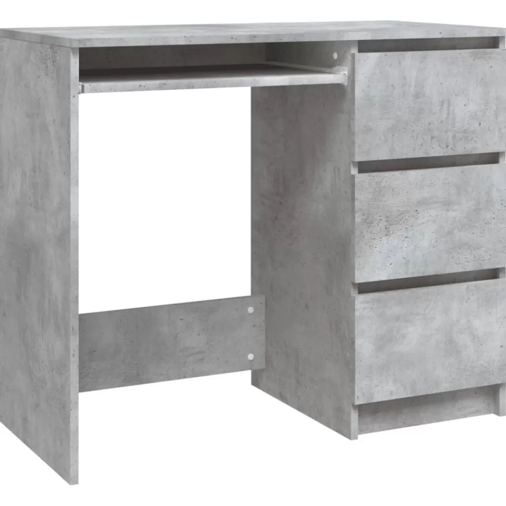 vidaXL Kantoormeubelen> Bureau 90X45X76 Cm Spaanplaat Betongrijs