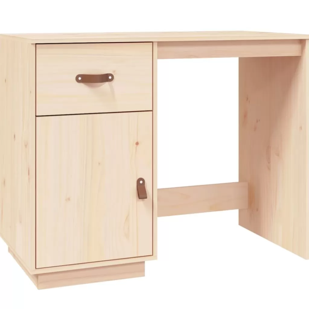 vidaXL Kantoormeubelen> Bureau 95X50X75 Cm Massief Grenenhout