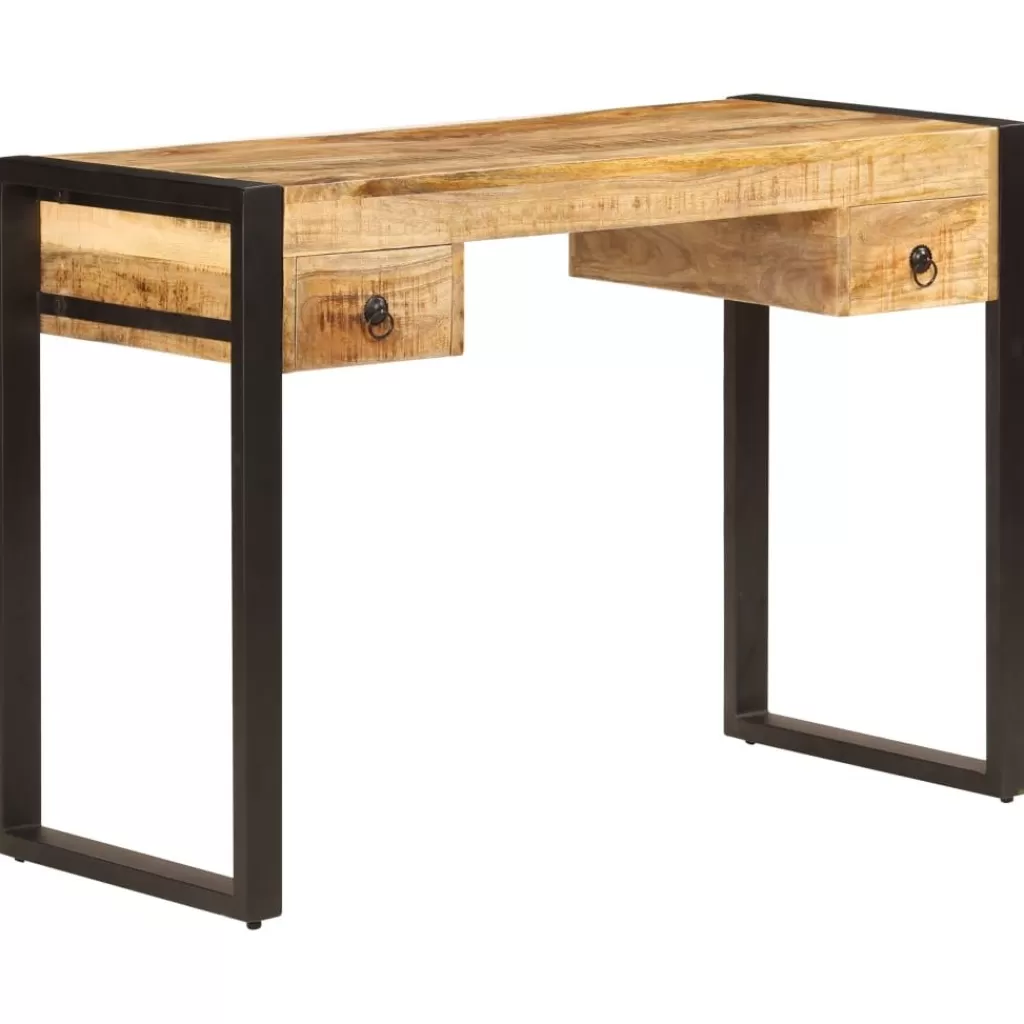 vidaXL Kantoormeubelen> Bureau Met 2 Lades 110X50X77 Cm Massief Mangohout