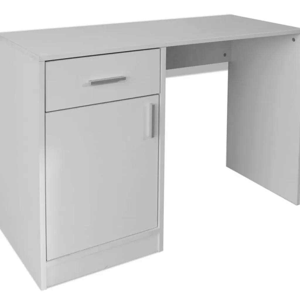 vidaXL Kantoormeubelen> Bureau Met Lade En Kastje 100X40X73 Cm Wit