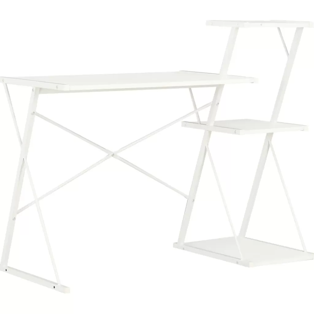 vidaXL Kantoormeubelen> Bureau Met Schap 116X50X93 Cm Wit