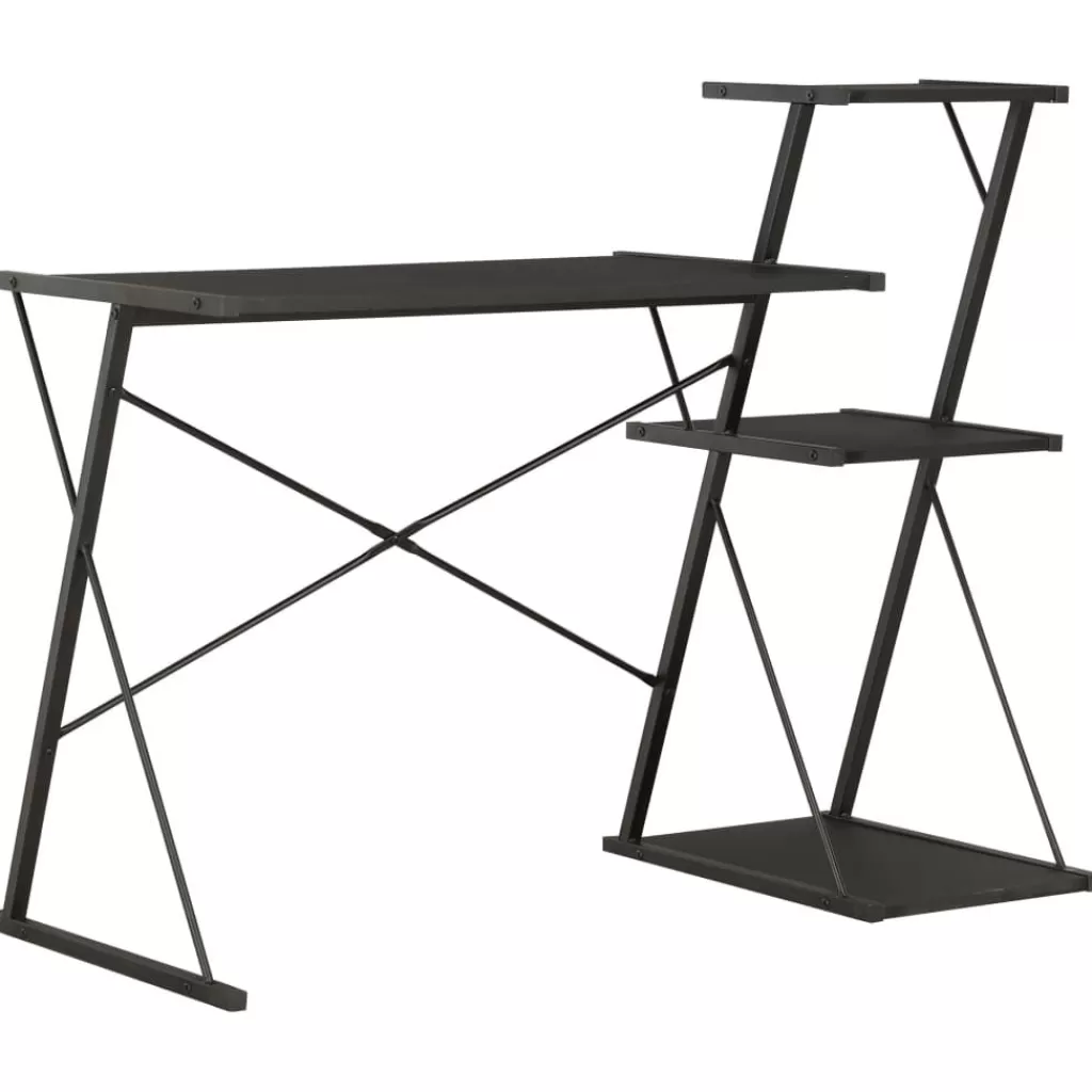 vidaXL Kantoormeubelen> Bureau Met Schap 116X50X93 Cm Zwart