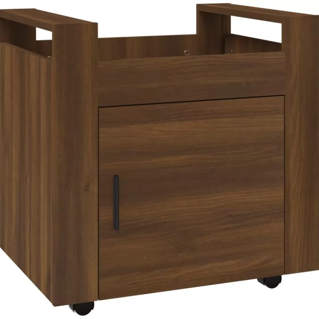 vidaXL Trolleys> Bureaukastje 60X45X60 Cm Bewerkt Hout Bruin Eikenkleur