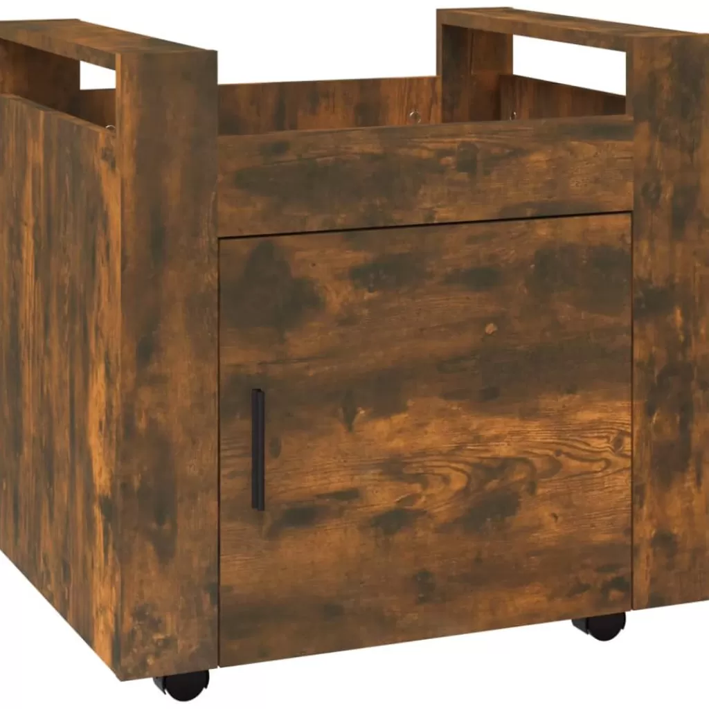 vidaXL Trolleys> Bureaukastje 60X45X60 Cm Bewerkt Hout Gerookt Eikenkleurig