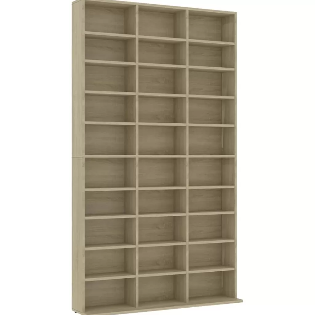 vidaXL Kasten & Opbergmeubelen> Cd-Kast 102X16X177,5 Cm Bewerkt Hout Sonoma Eikenkleurig