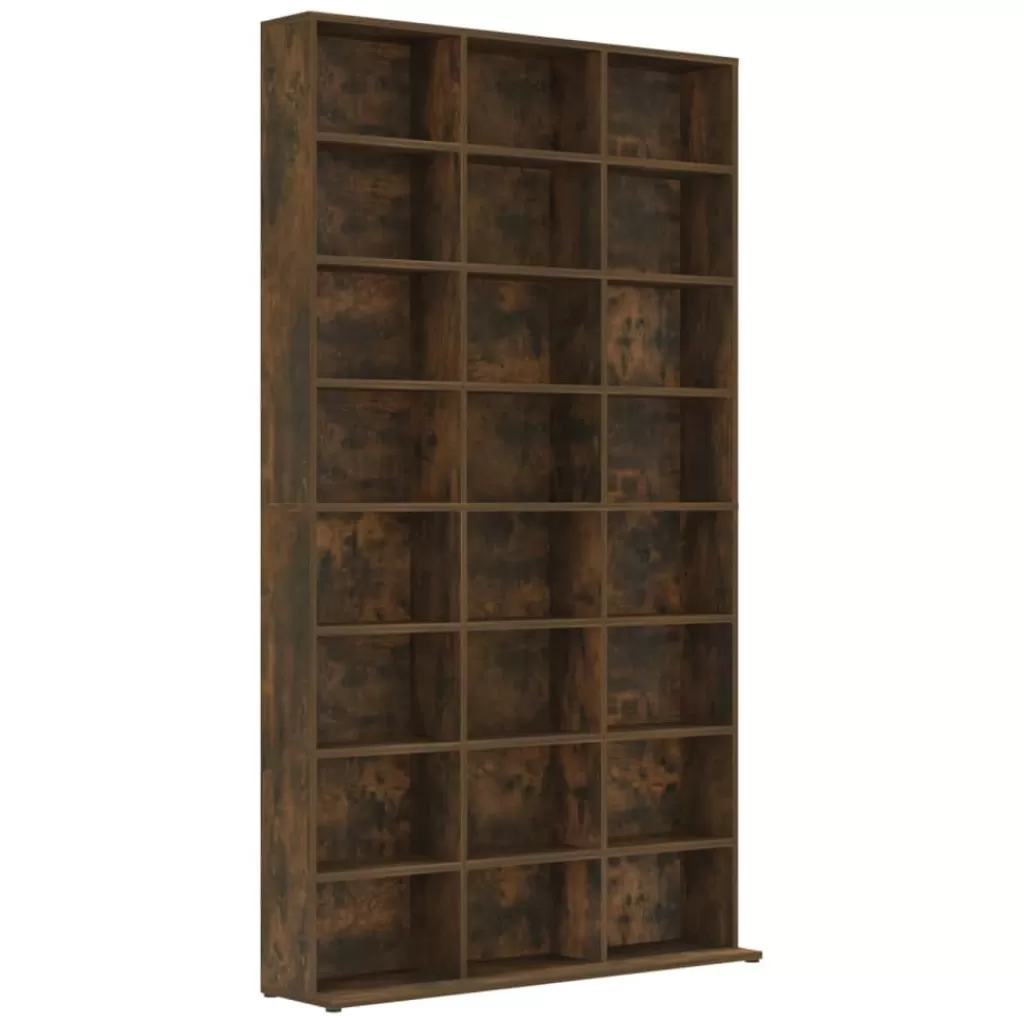 vidaXL Kasten & Opbergmeubelen> Cd-Kast 102X23X177,5 Cm Bewerkt Hout Gerookt Eikenkleurig