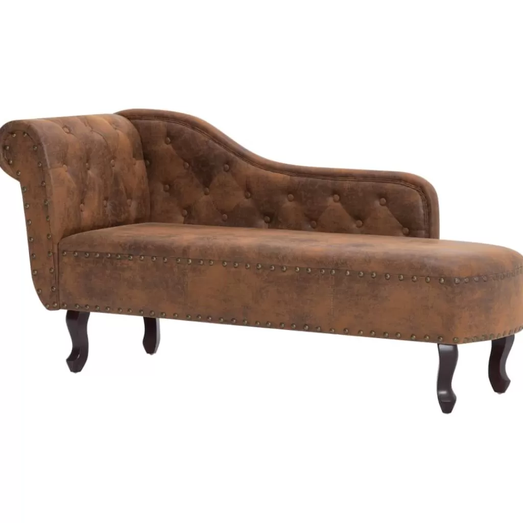 vidaXL Stoelen> Chaise Longue Kunstsuede Bruin