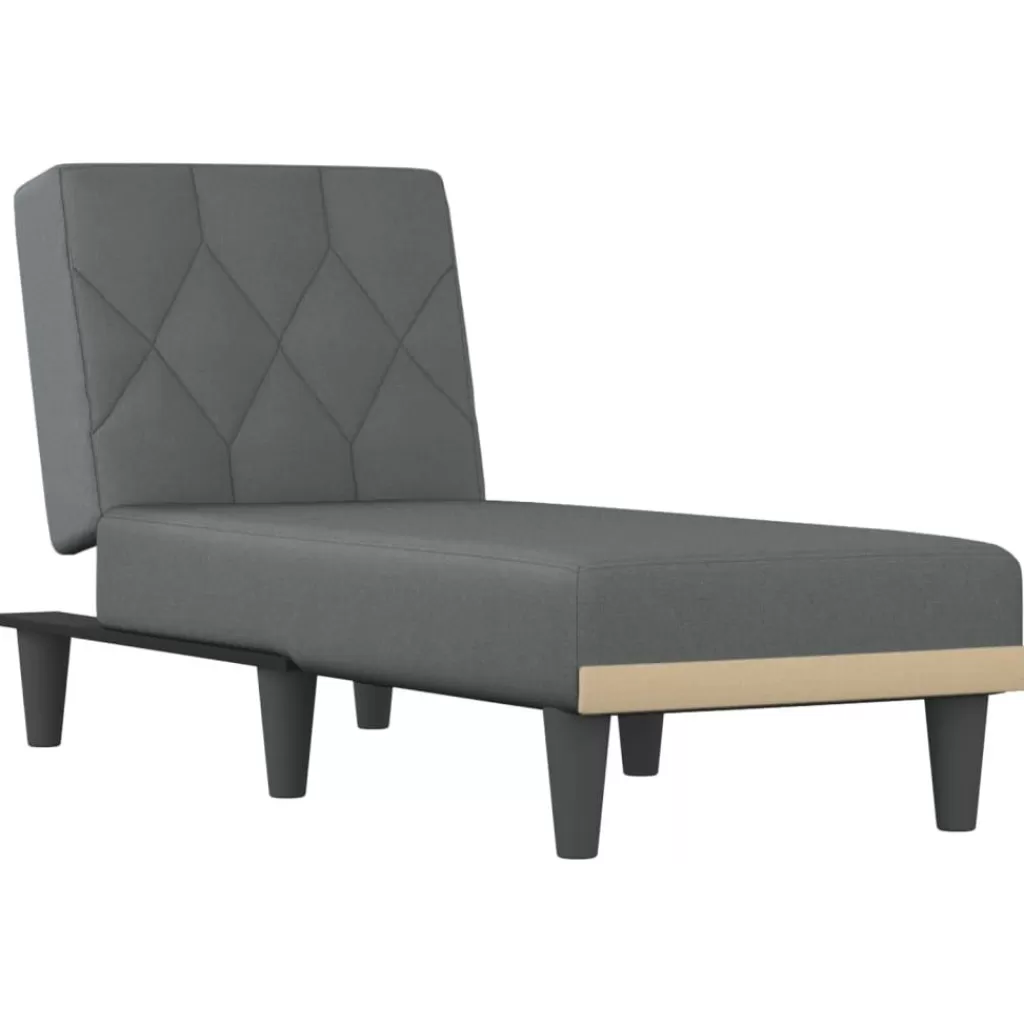 vidaXL Stoelen> Chaise Longue Stof Donkergrijs