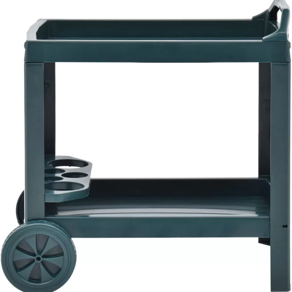 vidaXL Trolleys> Dranktrolley 69X53X72 Cm Kunststof Groen