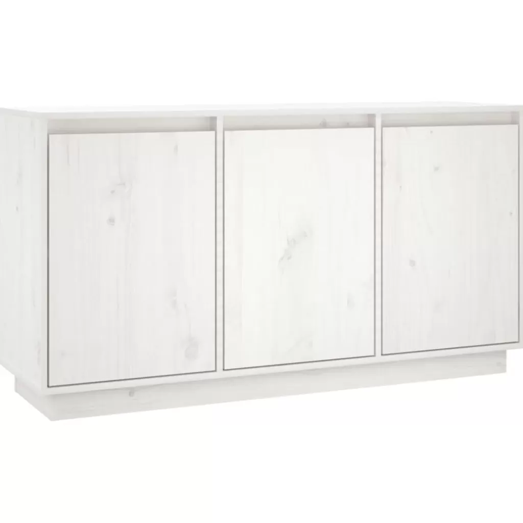 vidaXL Kasten & Opbergmeubelen> Dressoir 111X34X60 Cm Massief Grenenhout Wit