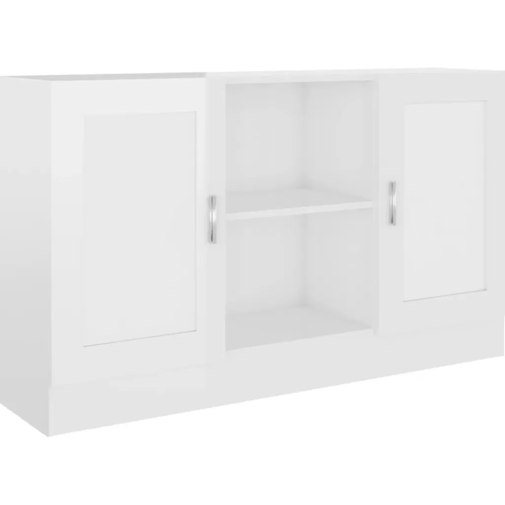 vidaXL Kasten & Opbergmeubelen> Dressoir 120X30,5X70 Cm Spaanplaat Hoogglans Wit