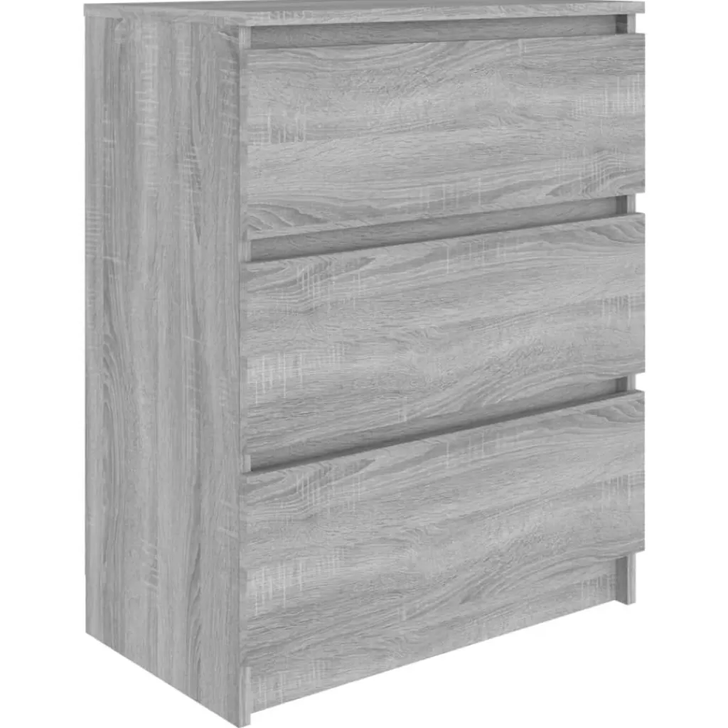 vidaXL Kasten & Opbergmeubelen> Dressoir 60X35X76 Cm Bewerkt Hout Grijs Sonoma Eikenkleurig