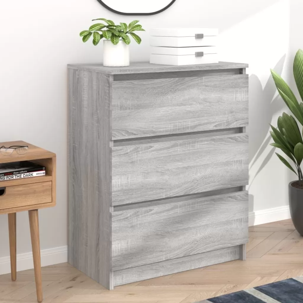 vidaXL Kasten & Opbergmeubelen> Dressoir 60X35X76 Cm Bewerkt Hout Grijs Sonoma Eikenkleurig