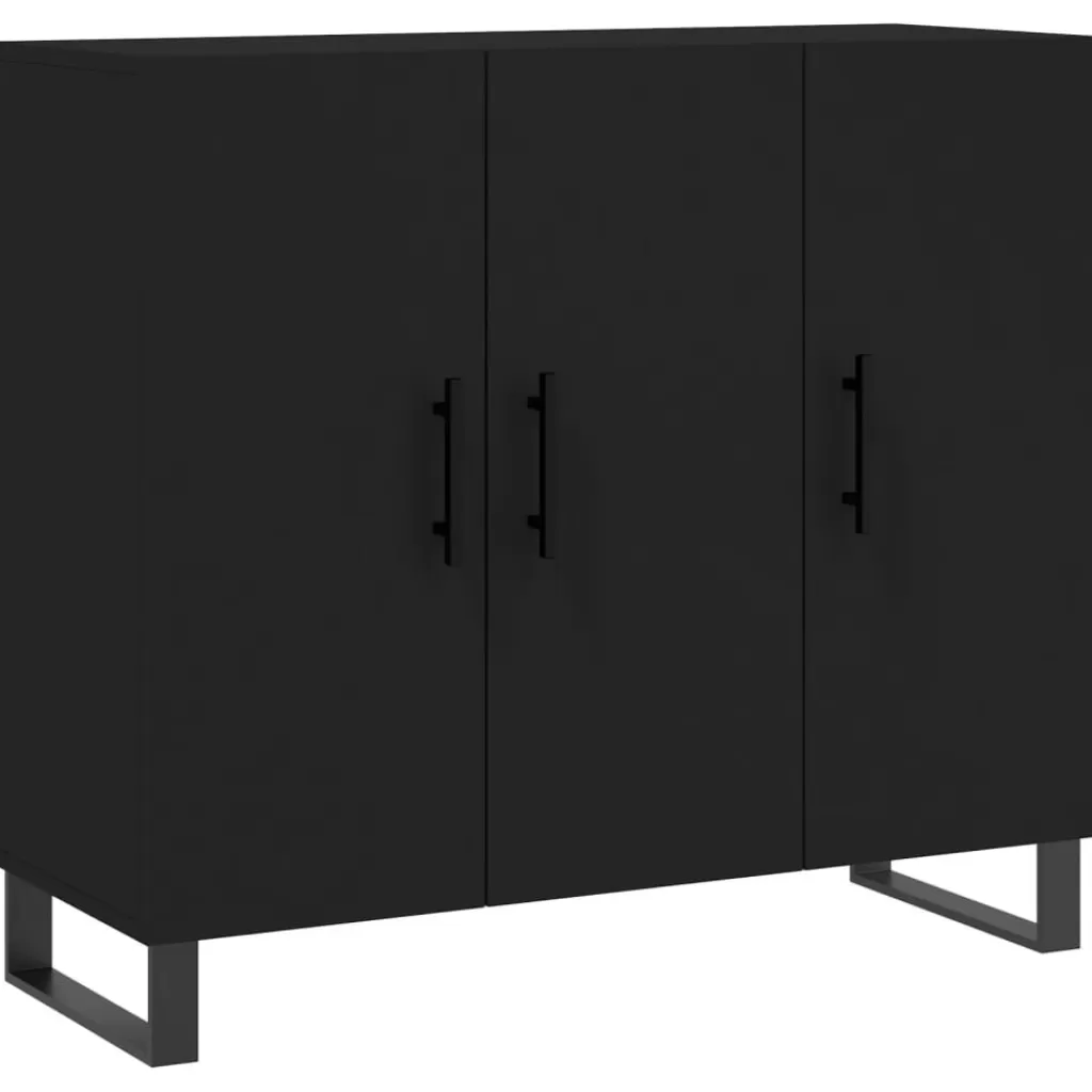 vidaXL Kasten & Opbergmeubelen> Dressoir 90X34X80 Cm Bewerkt Hout Zwart