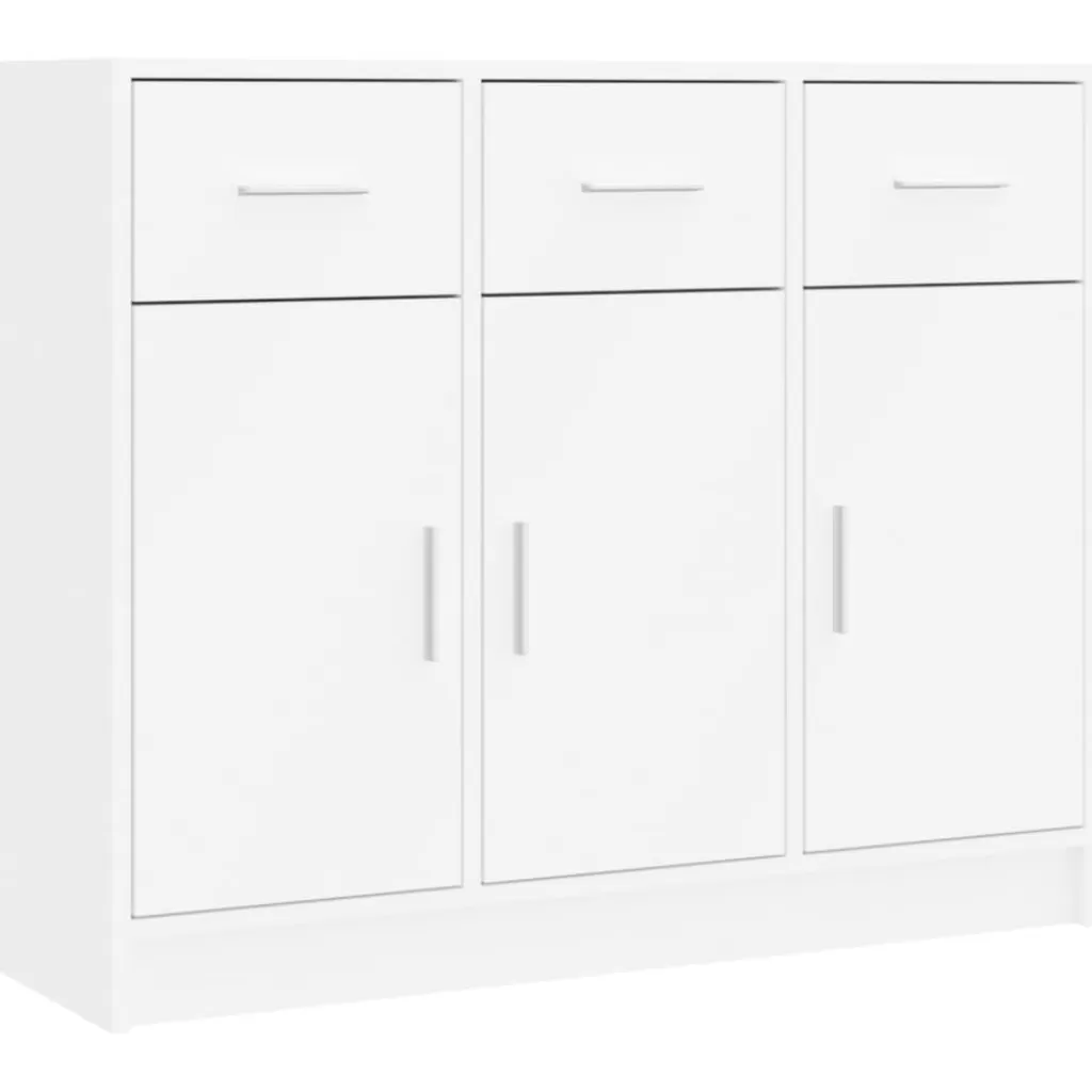 vidaXL Kasten & Opbergmeubelen> Dressoir 91X28X75 Cm Bewerkt Hout Wit