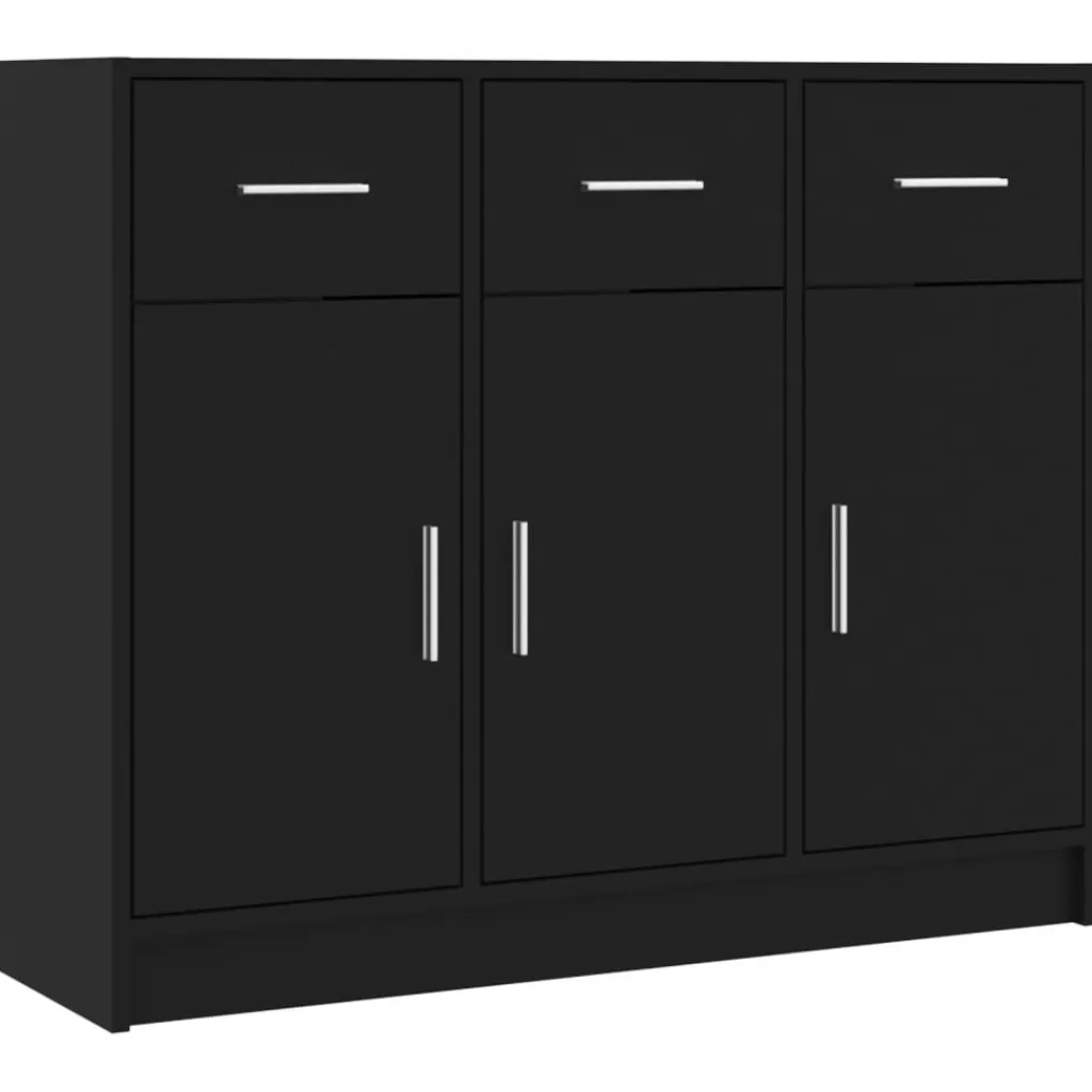 vidaXL Kasten & Opbergmeubelen> Dressoir 91X28X75 Cm Bewerkt Hout Zwart