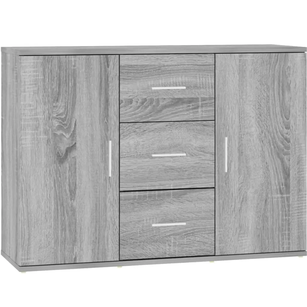 vidaXL Kasten & Opbergmeubelen> Dressoir 91X29,5X65 Cm Bewerkt Hout Grijs Sonoma Eikenkleurig