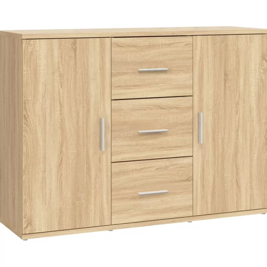 vidaXL Kasten & Opbergmeubelen> Dressoir 91X29,5X65 Cm Bewerkt Hout Sonoma Eikenkleurig