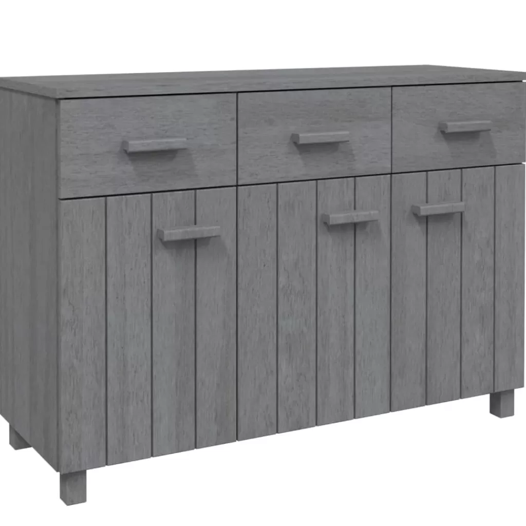 vidaXL Kasten & Opbergmeubelen> Dressoir Hamar 113X40X80 Cm Massief Grenenhout Donkergrijs