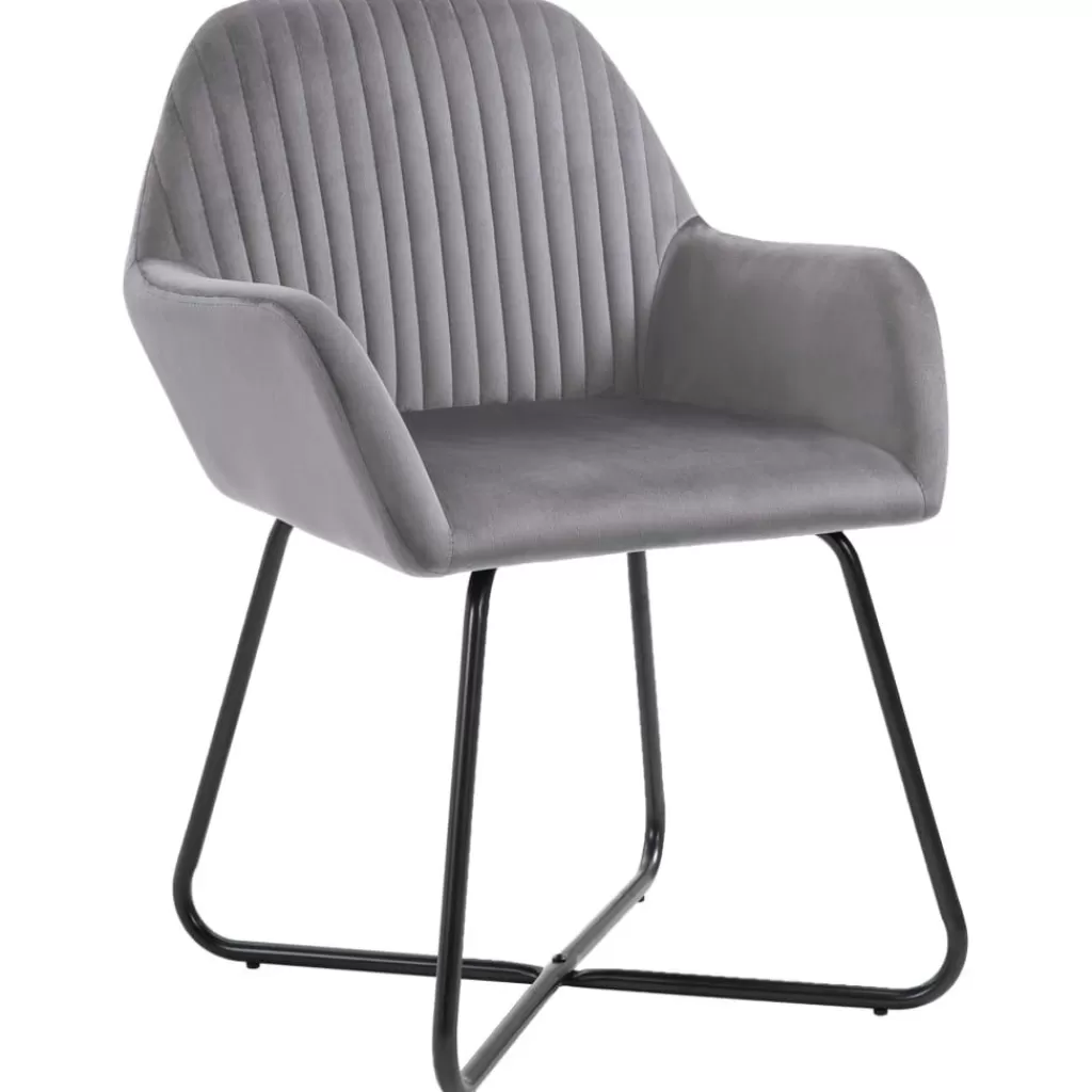 vidaXL Stoelen> Eetkamerstoelen 2 St Fluweel Grijs