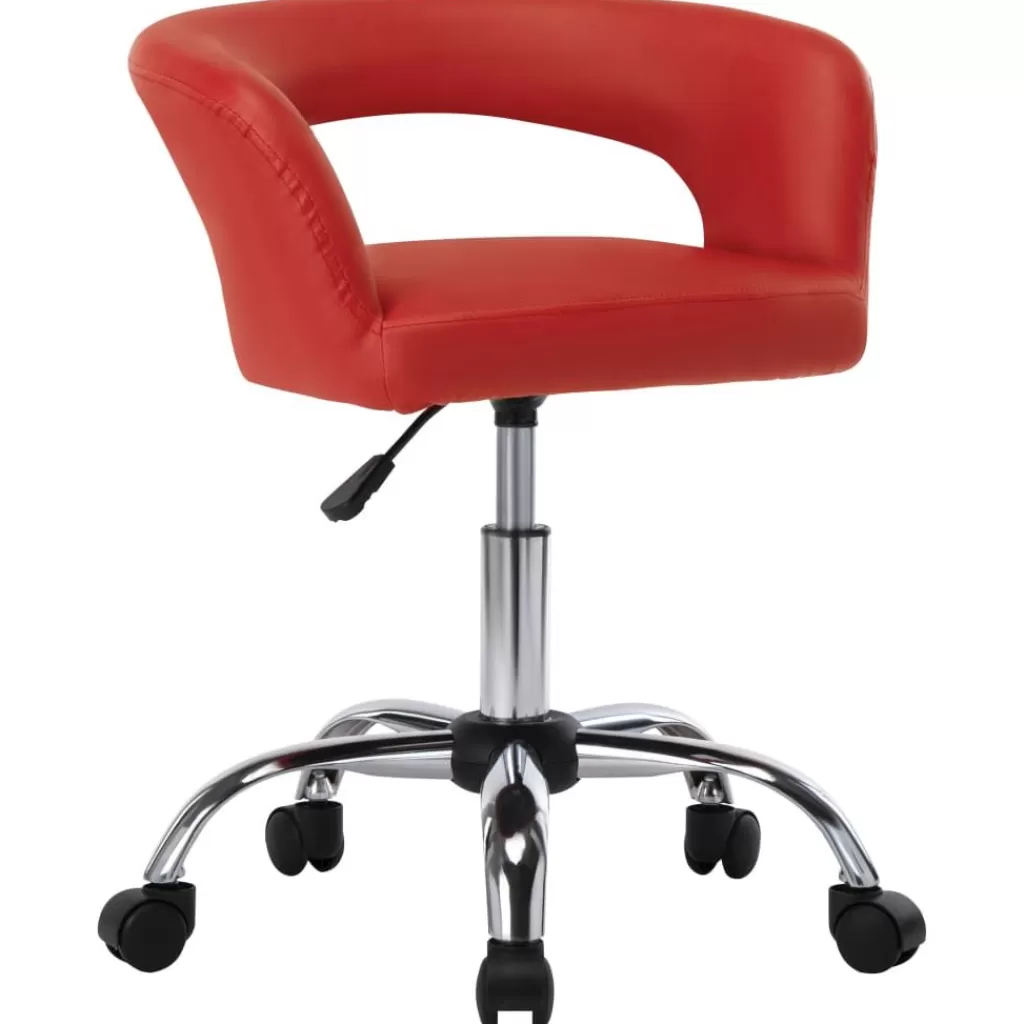 vidaXL Stoelen> Eetkamerstoelen 2 St Kunstleer Rood