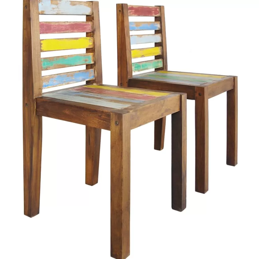 vidaXL Stoelen> Eetkamerstoelen 2 St Massief Gerecycled Hout