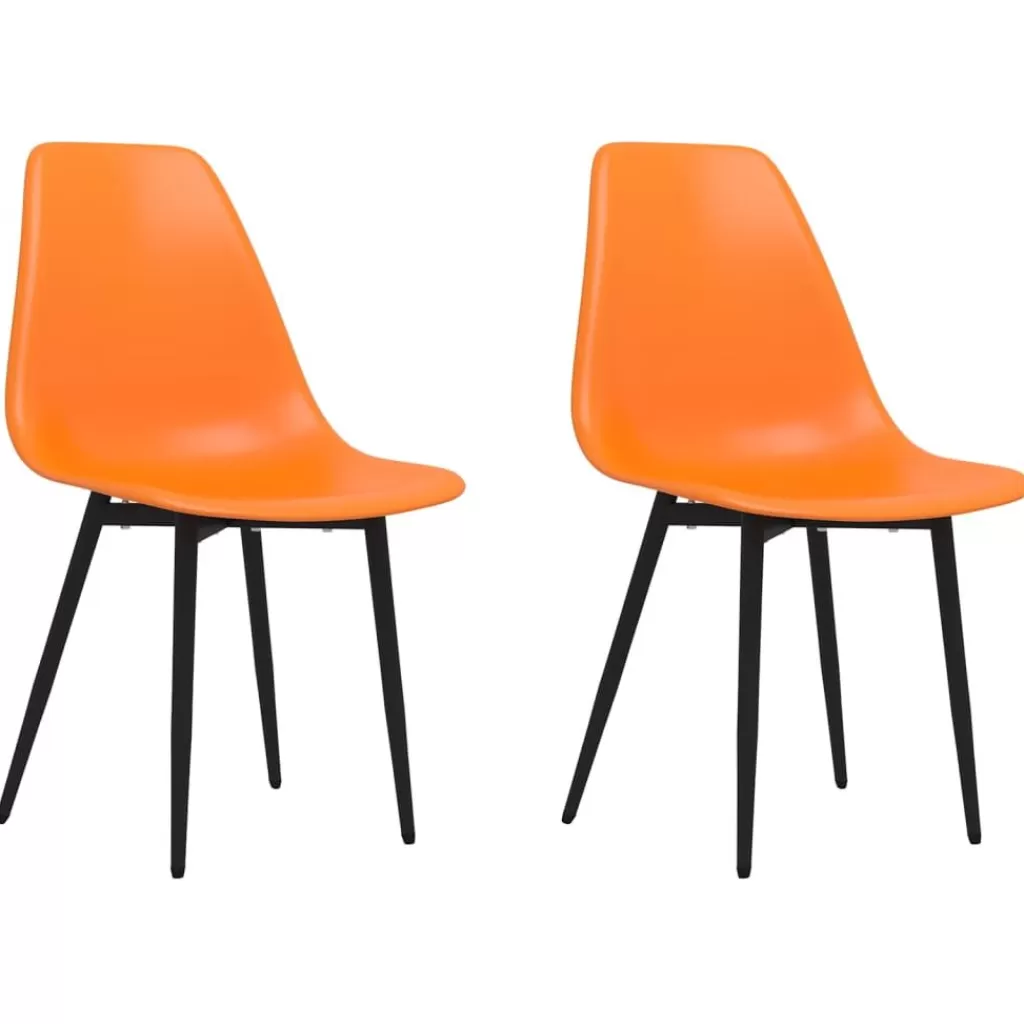 vidaXL Stoelen> Eetkamerstoelen 2 St Pp Oranje