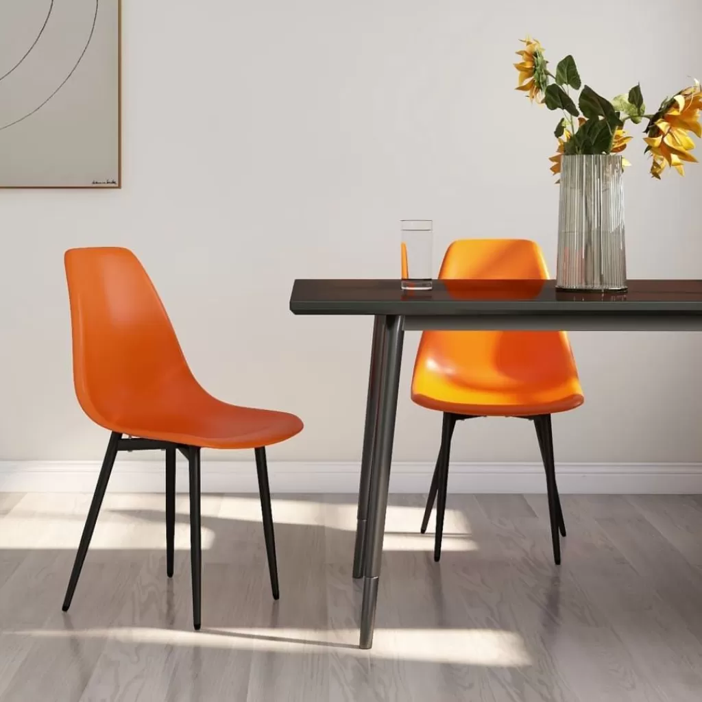 vidaXL Stoelen> Eetkamerstoelen 2 St Pp Oranje