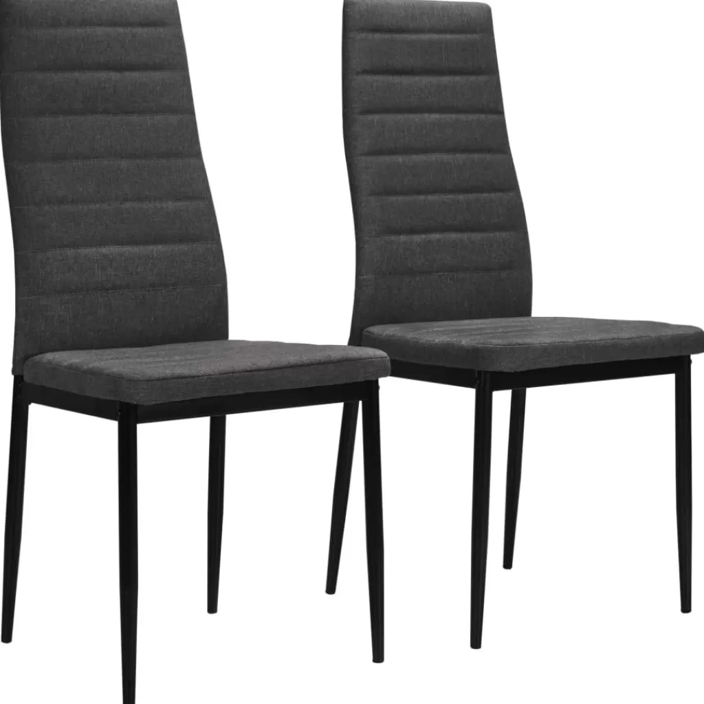 vidaXL Stoelen> Eetkamerstoelen 2 St Stof Donkergrijs