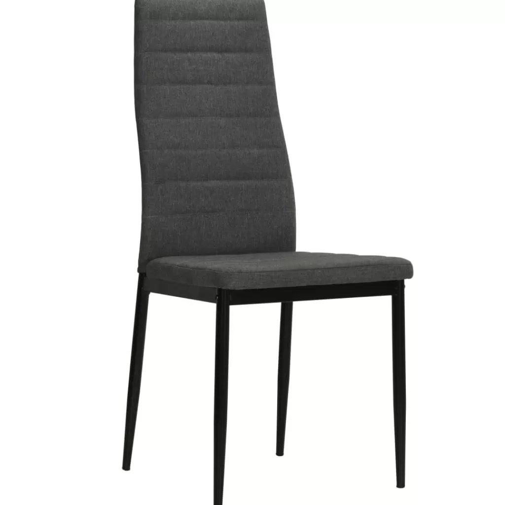 vidaXL Stoelen> Eetkamerstoelen 2 St Stof Donkergrijs