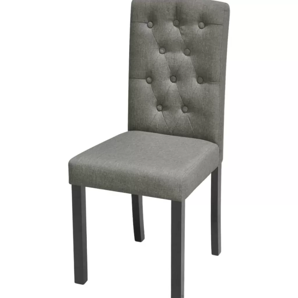 vidaXL Stoelen> Eetkamerstoelen 2 St Stof Grijs