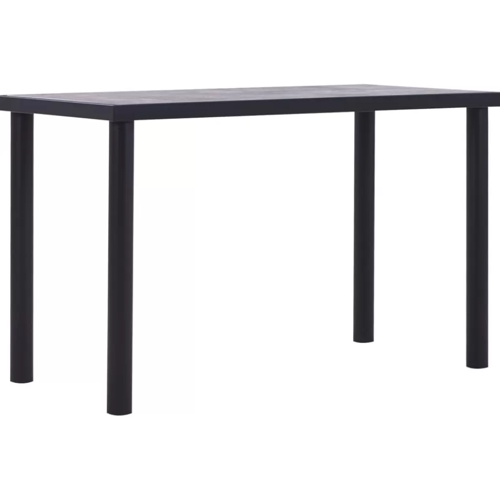 vidaXL Tafels> Eettafel 120X60X75 Cm Mdf Zwart En Betongrijs