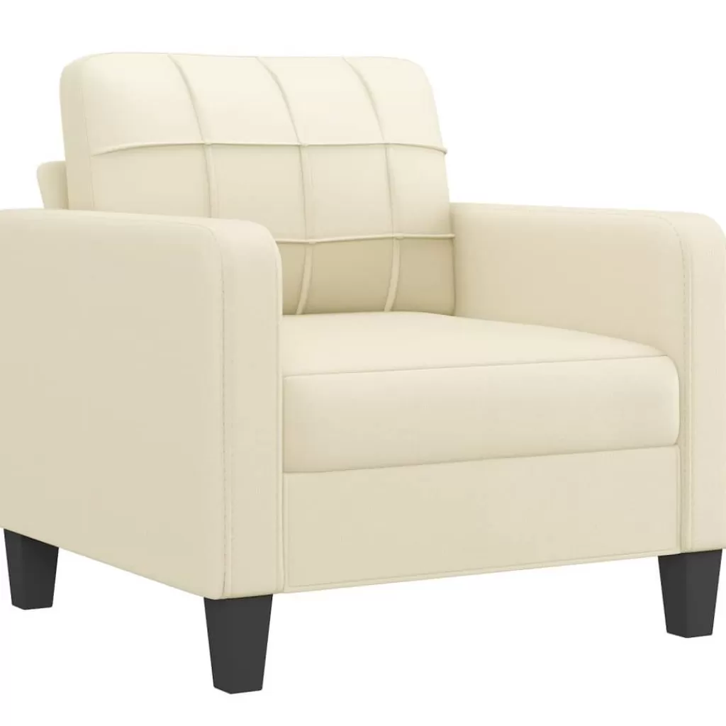 vidaXL Banken> Fauteuil 60 Cm Kunstleer Cremekleurig