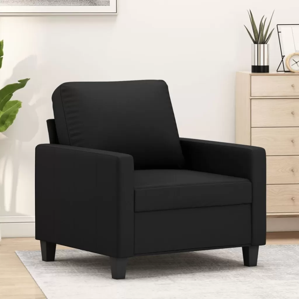 vidaXL Banken> Fauteuil 60 Cm Kunstleer Zwart