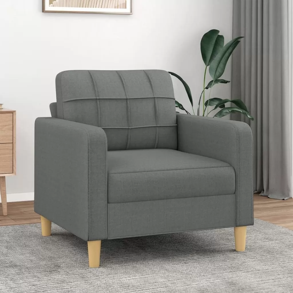 vidaXL Banken> Fauteuil 60 Cm Stof Donkergrijs