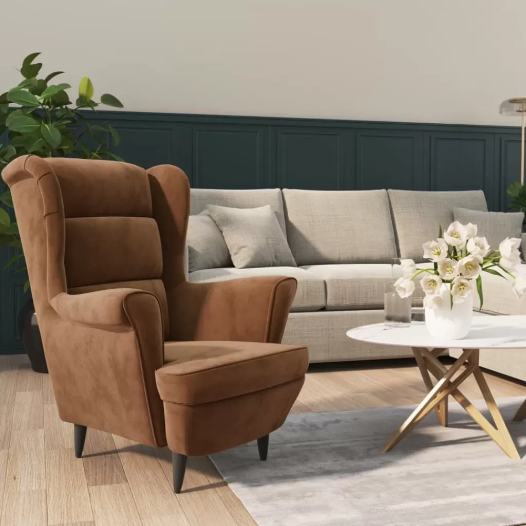 vidaXL Stoelen> Fauteuil Fluweel Bruin