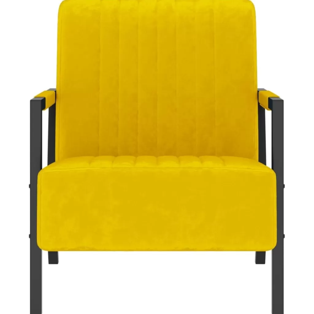 vidaXL Stoelen> Fauteuil Fluweel Mosterdgeel