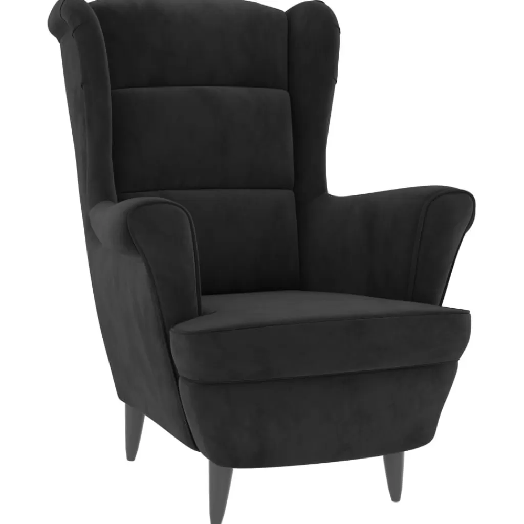 vidaXL Stoelen> Fauteuil Fluweel Zwart