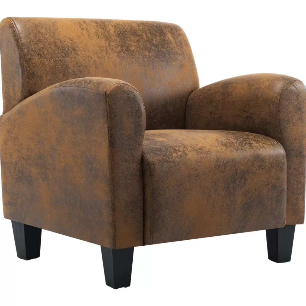 vidaXL Stoelen> Fauteuil Kunstsuede Bruin