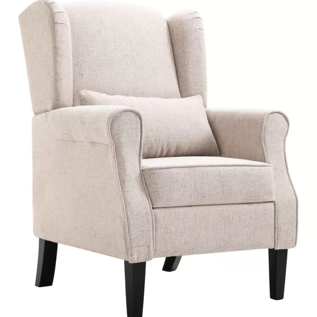 vidaXL Stoelen> Fauteuil Stof Beige