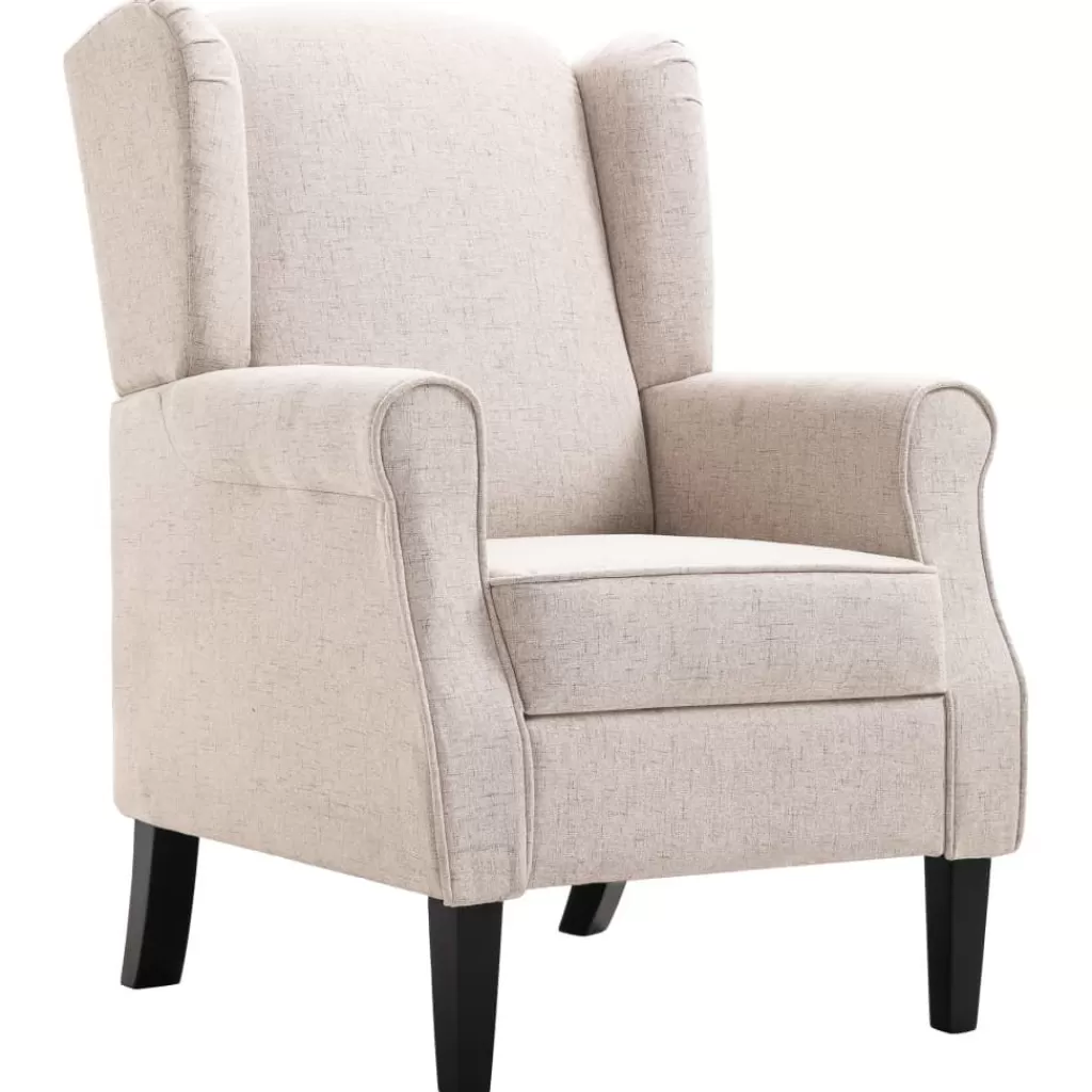 vidaXL Stoelen> Fauteuil Stof Beige