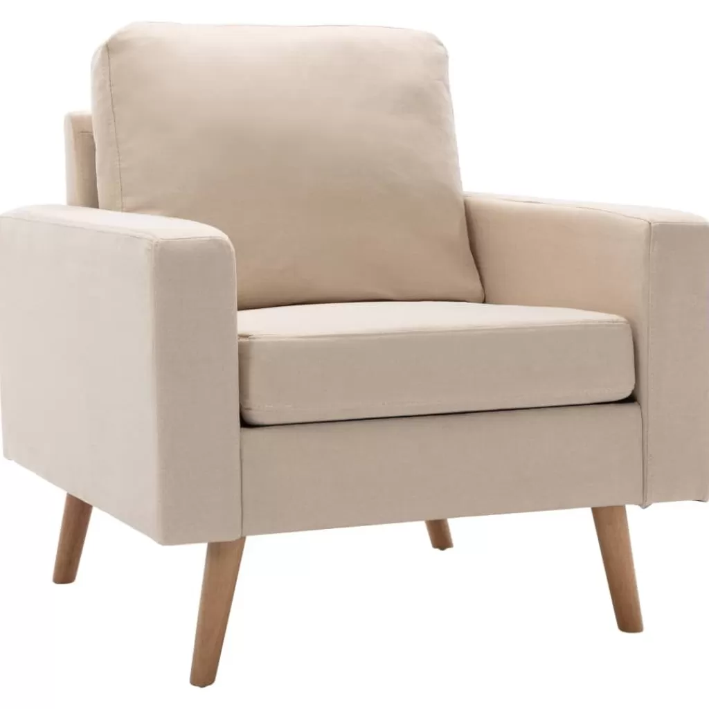 vidaXL Stoelen> Fauteuil Stof Creme