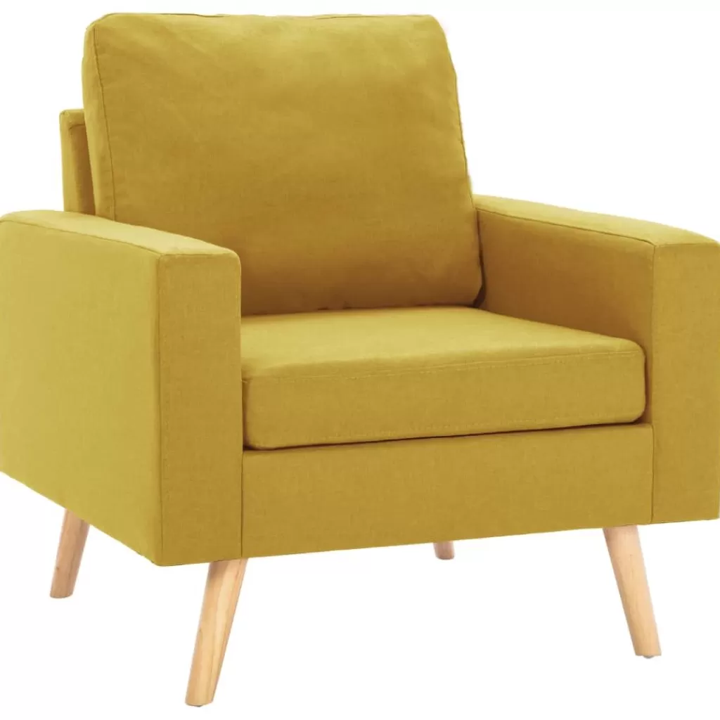 vidaXL Stoelen> Fauteuil Stof Geel